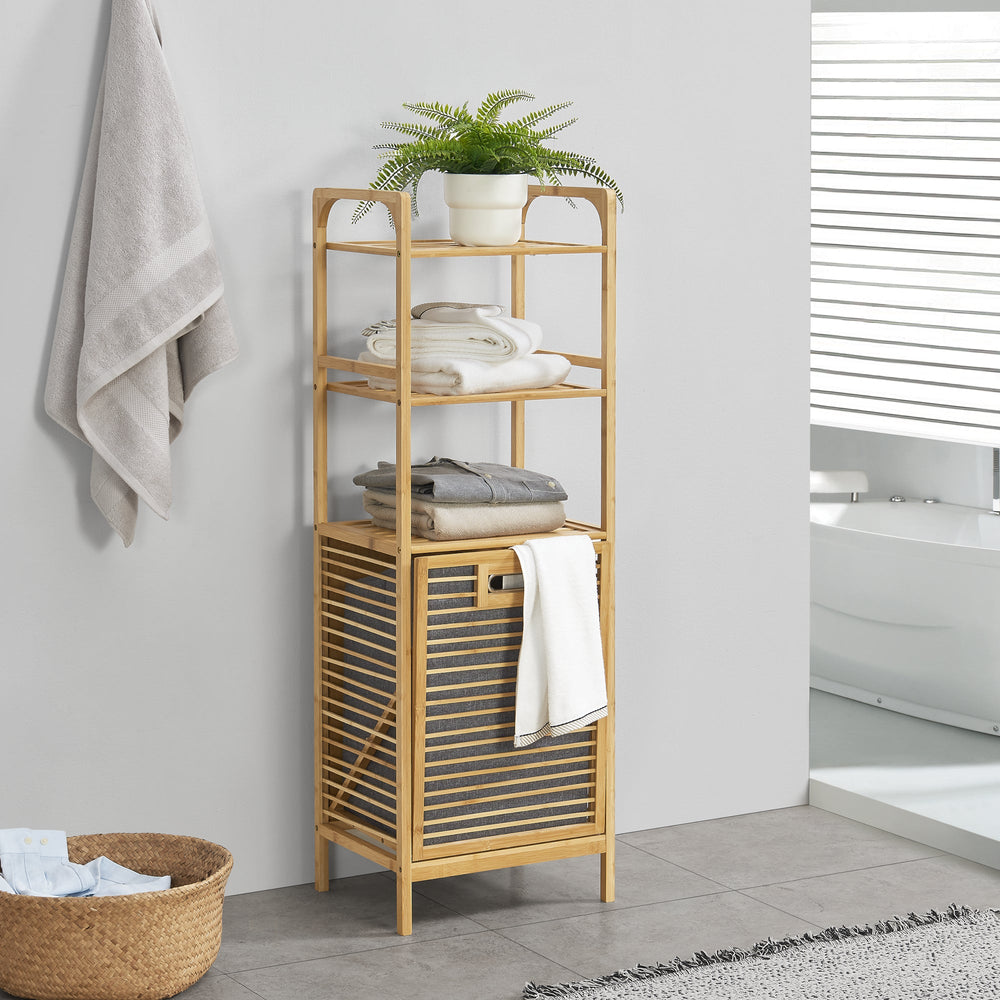 Étagère à linge en bambou Tidaholm 118x39,5x30,5cm [en.casa] - premiumXL