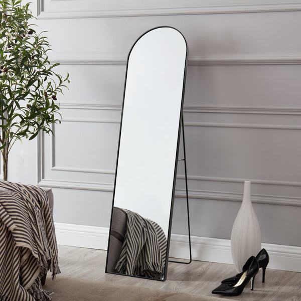 Miroir sur pied Bugnara 160x40cm inclinable Noir [en.casa]