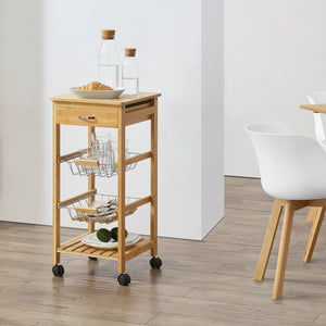 Desserte de cuisine en bambou Stenungsund avec tiroir 76x36x36cm [en.casa]