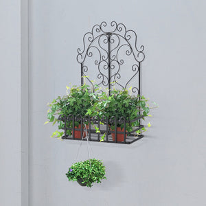Support mural de pot de fleur Bjerkreim pour l'extérieur 65 x 50 x 18 cm [casa.pro]