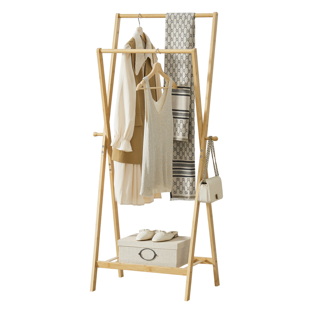 Porte-manteau Keitele 150 x 60 x 42 cm bambou naturel [en.casa] - premiumXL