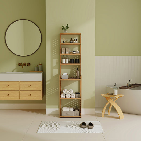 Étagère à 7 niveaux Forssa pour salle de bain cusine salon 165 x 42 x 28 cm [en.casa]