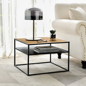 Table d'appoint Quinisut 40 x 55 x 55 cm aspect bois/noir [en.casa]