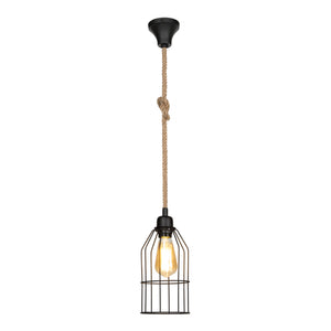 Suspension Ashford en métal et corde de jute 90 cm E27 [lux.pro]