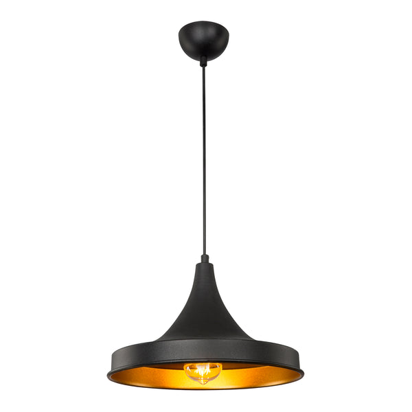 Suspension Bamber Bridge en métal 91 cm E27 noir / laiton [lux.pro]