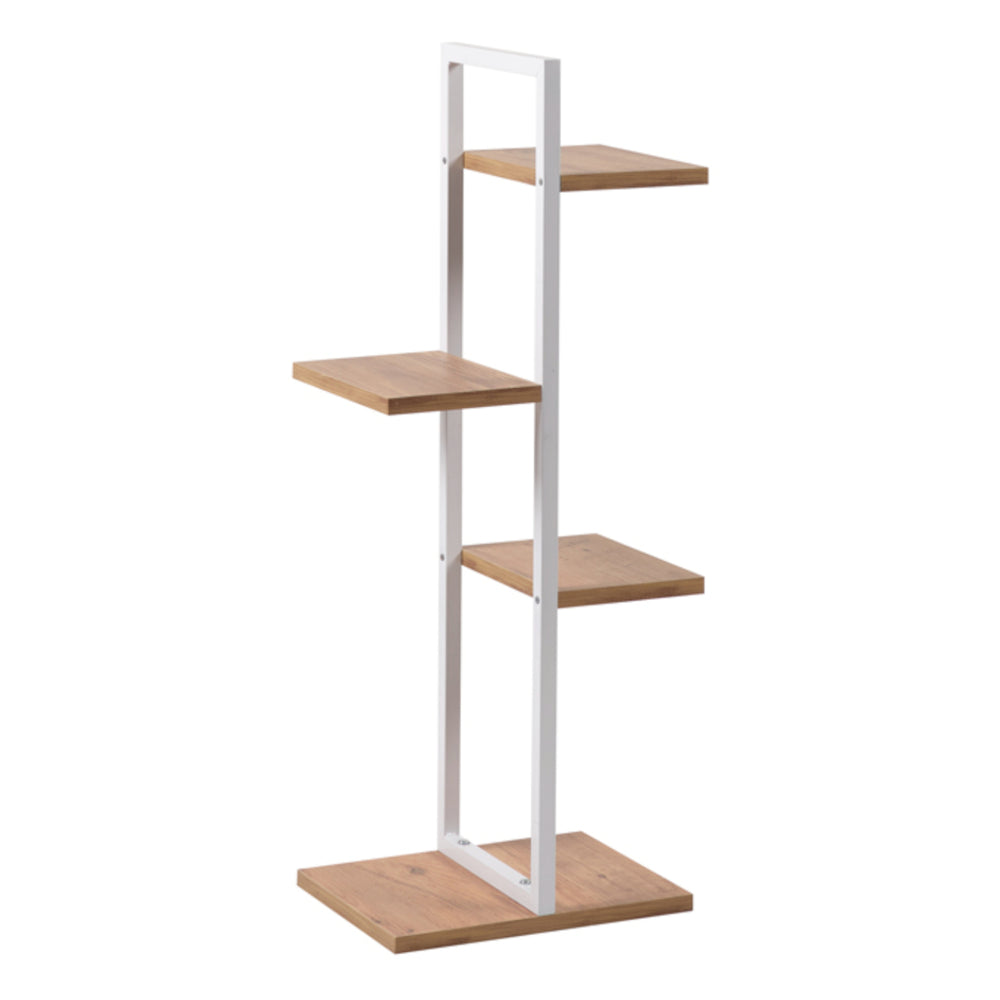 Support de plantes Blaabjerg à 3 niveaux 90 x 35 x 26 cm effet noyer / blanc [en.casa]