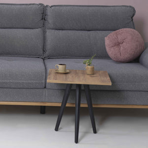 Table basse Ballerup  50 x 45 x 45 cm Noir / Aspect noyer [en.casa]