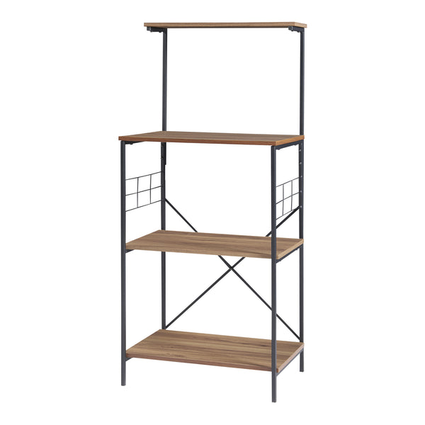 Étagère Billund avec 4 surfaces de rangement 133 x 60 x 42 cm Noir / Aspect noyer [en.casa]