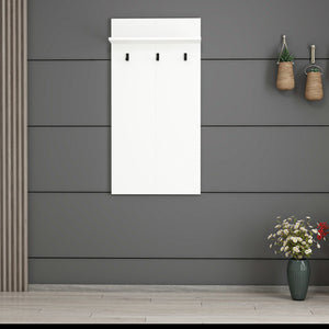 Panneau d'entrée Farsø avec étagère et 3 crochets Blanc [en.casa]