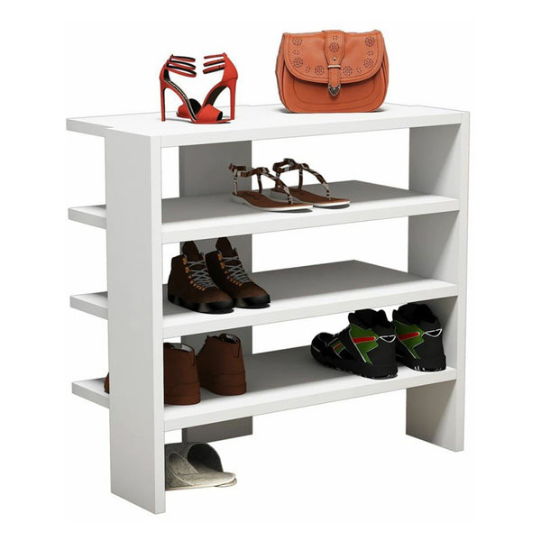Étagère à chaussures Gudme pour entrée à 4 niveaux 60 x 64 x 32 cm blanc [en.casa]