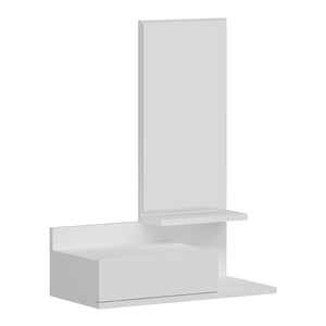 Étagère murale avec miroir et tiroir Gundsø blanc [en.casa]