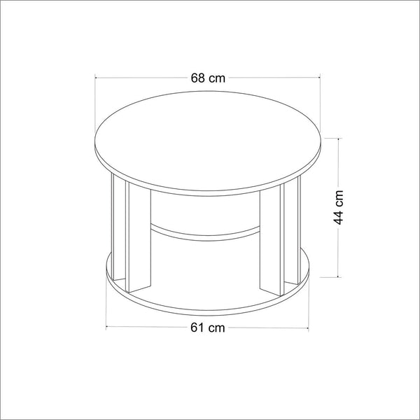 Table basse Hammel avec étagère inférieure aspect chêne / anthracite [en.casa]