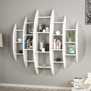 Étagère murale Dianalund 147x146x29 cm Blanc [en.casa]