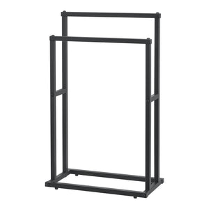 Porte-serviettes avec 2 barres 78 x 48 x 24 cm Noir [en.casa]