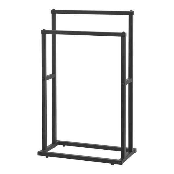 Porte-serviettes avec 2 barres 78 x 48 x 24 cm Noir [en.casa]