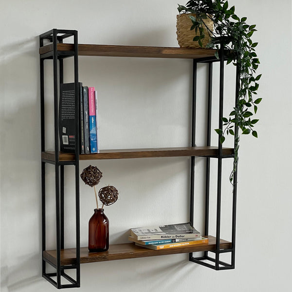 Étagère murale Falster à 3 niveaux 77 x 60 x 20 cm pin lasuré [en.casa]