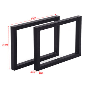 Structure de table Lunderskov lot de 2 acier 35x50cm noir [en.casa]