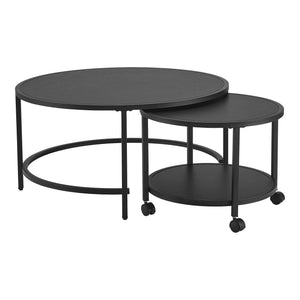 Table basse Værøy en lot de 2 noir mat [en.casa]