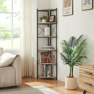 Étagère à plantes Ulfborg 6 niveaux 160 x 30 x 30 cm effet bois noir [en.casa]