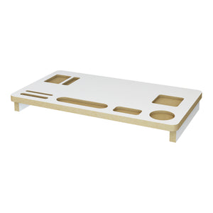 Réhausseur d'écran Ringsted 7 x 54 x 30 cm blanc / effet bois [en.casa]