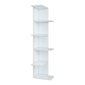 Bibliothèque Pandrup à 6 niveaux 141 x 37 x 22 cm blanc [en.casa]