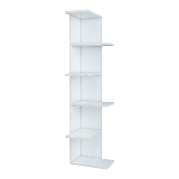 Bibliothèque Pandrup à 6 niveaux 141 x 37 x 22 cm blanc [en.casa]
