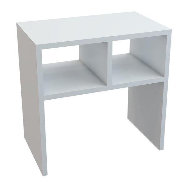 Table d'appoint rectangualire Ravnsborg avec 2 compartiments de stockage 50 x 50 x 30 cm blanc [en.casa]
