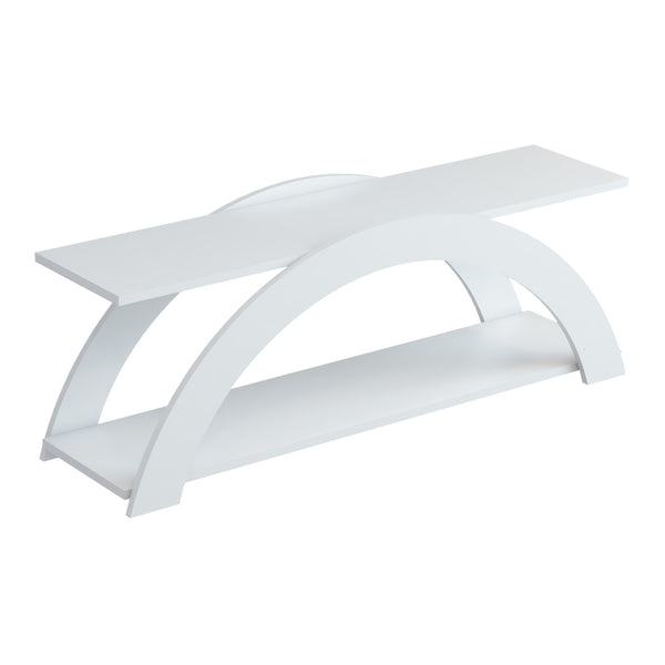Meuble TV Langebæk avec surface de stockage 45 x 120 x 33 cm blanc [en.casa]