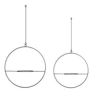 Lot de 2 supports de plante Opsterland à suspendre en métal noir [en.casa]