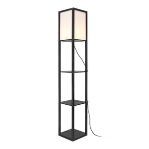 Lampadaire Stapleford avec étagère E27 hauteur 160 cm noir blanc [lux.pro]