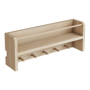 Portemanteau mural Sundeved 5 crochets étagère de rangement 20 x 50 x 9 cm pin naturel [en.casa]