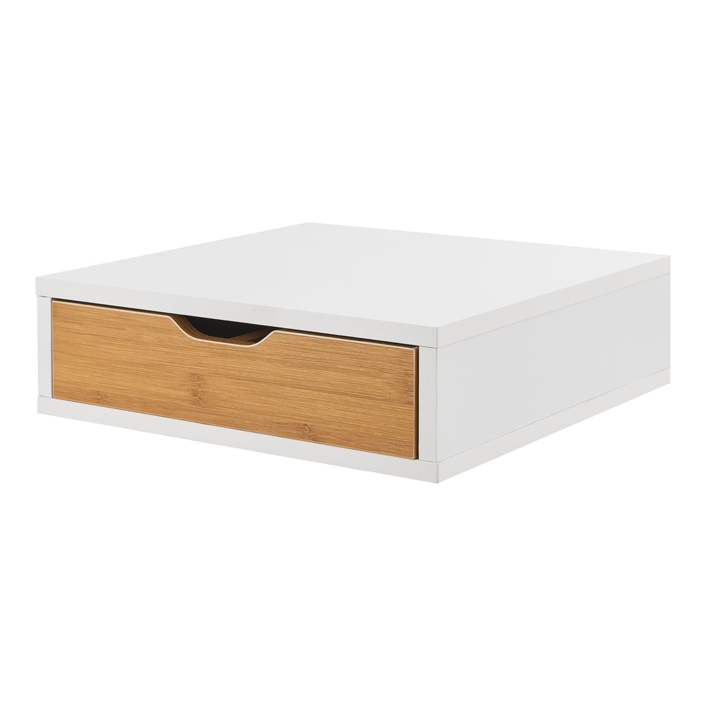 Boîte à tiroirs Vieremä 9x30x31cm Blanc/Aspect bambou [en.casa] - premiumXL