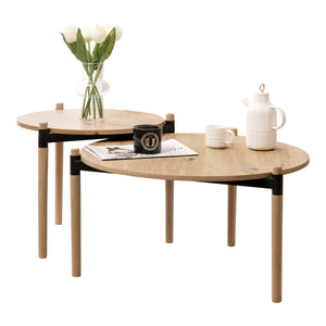 Table basse Kristinestad en set Nature [en.casa]