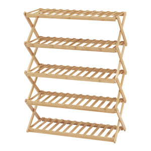 Étagère à chaussures pliable Fitzbek bambou 89 x 67 x 26 cm naturel [en.casa]