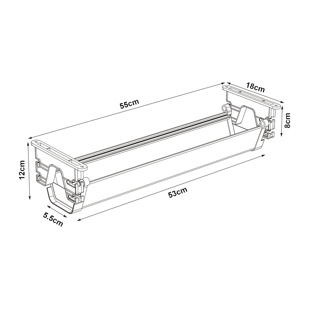Goulotte Skegness 55x18x12 cm Blanc [pro.tec] - premiumXL