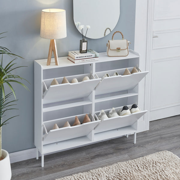 Chaussure à bascule Kehmstedt 91x100x19cm Blanc [en.casa]