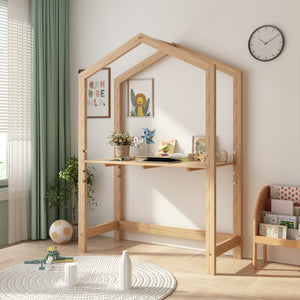 Bureau pour enfants Suså 110x50x160cm Bois de pin [en.casa]