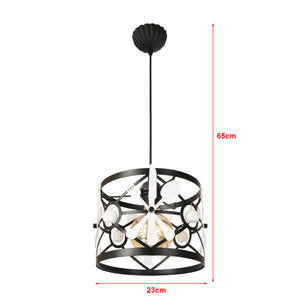 Suspension Patchway 65 x 23 x 23 cm E27 noir blanc [lux.pro]