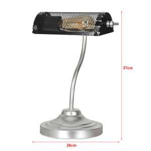 Lampe de bureau Ditton 37 x 26 x 26 cm E27 argenté noir [lux.pro]