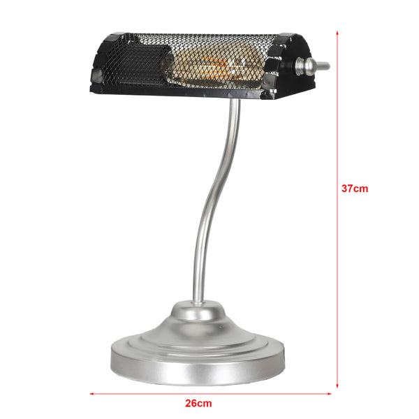 Lampe de bureau Ditton 37 x 26 x 26 cm E27 argenté noir [lux.pro]