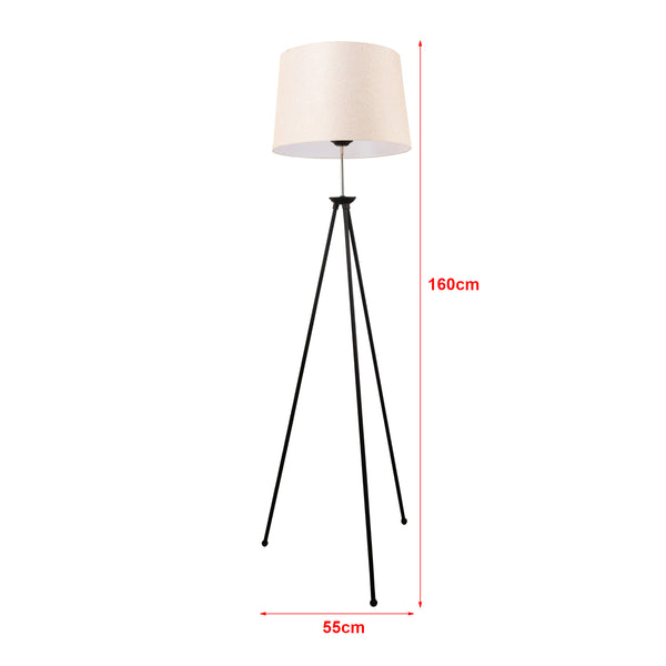 Lampadaire Orpington 160 x 55 x 55 cm E27 noir crème [lux.pro]