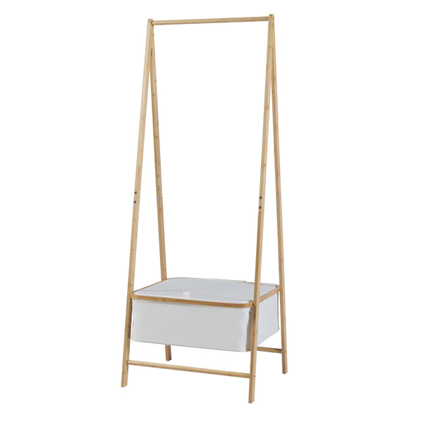 Portemanteau Iitti bambou polyester 159 x 60 x 45 cm naturel blanc [en.casa]