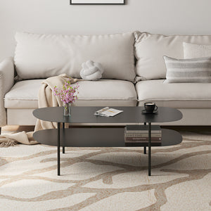 Table basse Enebakk 112x62x40,5cm Noir, mat [en.casa]