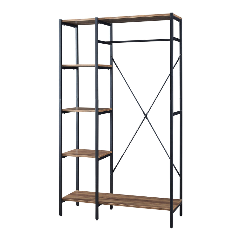 Portant Hvidovre 170x100x35 cm Noir/Bois [en.casa] - premiumXL