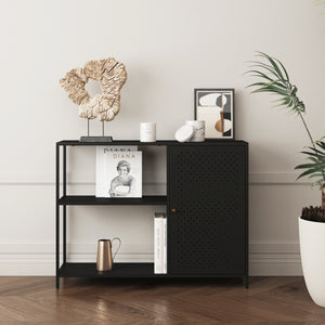 Étagère armoire Viitasaari métal noir [en.casa]