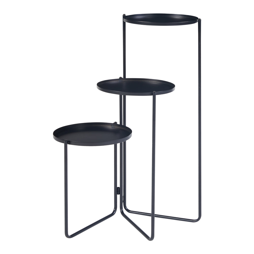 Support de plantes Ostre à 3 niveaux métal 70 x 48 x 25 cm noir [en.casa]