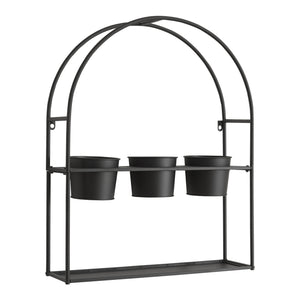 Étagère murale pour plantes Merikarvia métal 65 x 52 x 15 cm noir [en.casa]