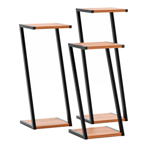 Table d'appoint Hjartdal 3 pcs. Couleur bois/noir [en.casa]