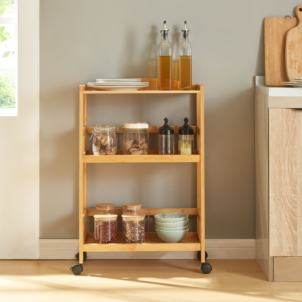 Servierwagen Huddinge 80x53x30 cm Bambus [en.casa] - premiumXL