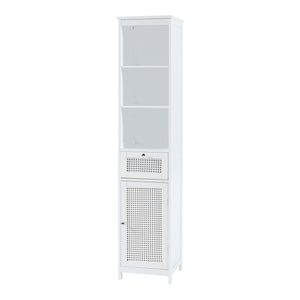 Armoire haute Karlsøy 161x35x32cm Blanc [en.casa]